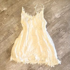 Lush white floral flowy dress size small